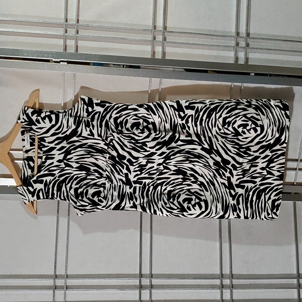 Black and white Calvin Klein pencil dress